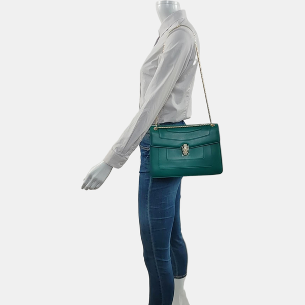 SERPENTI FOREVER Medium Calfskin Green