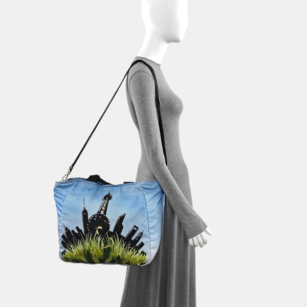 Nylon Shoulder Bag Blue