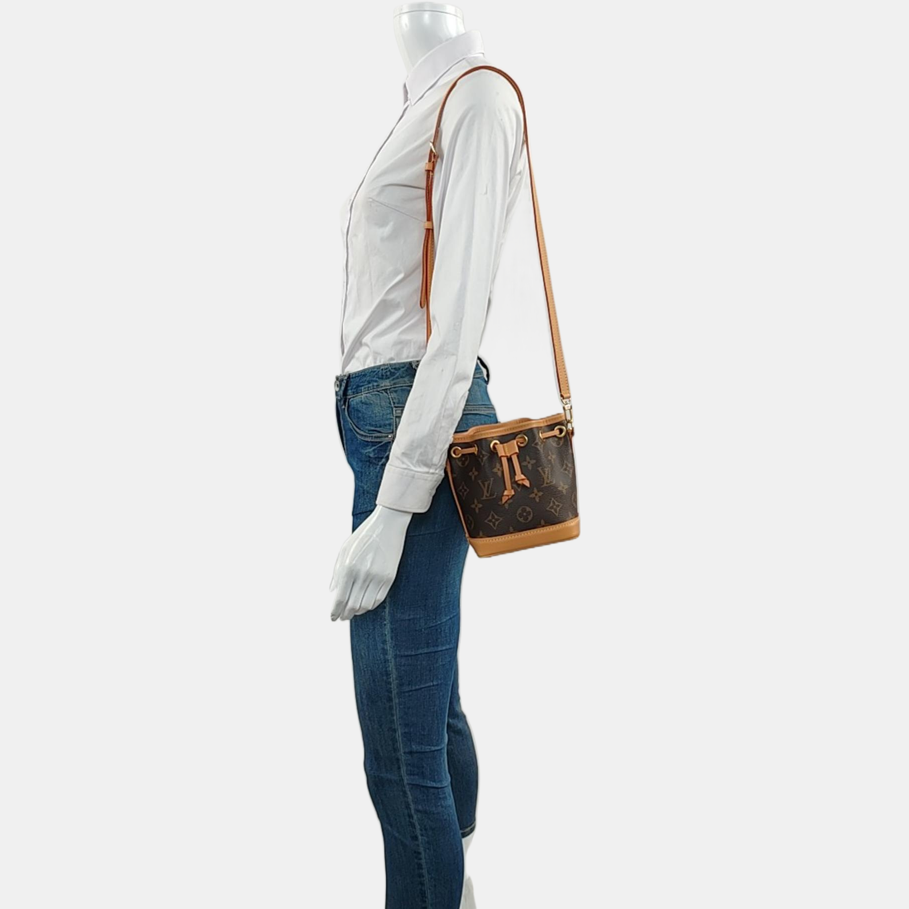 NOÉ Nano Monogram Coated Canvas Brown