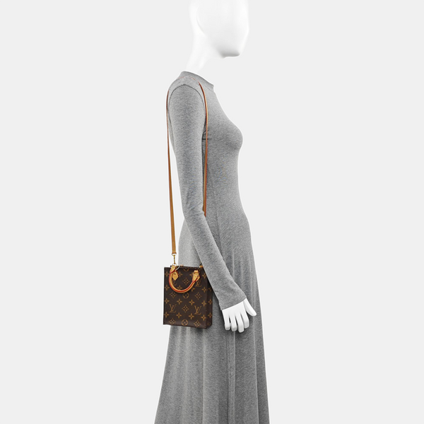 SAC PLAT Mini Monogram Coated Canvas Brown