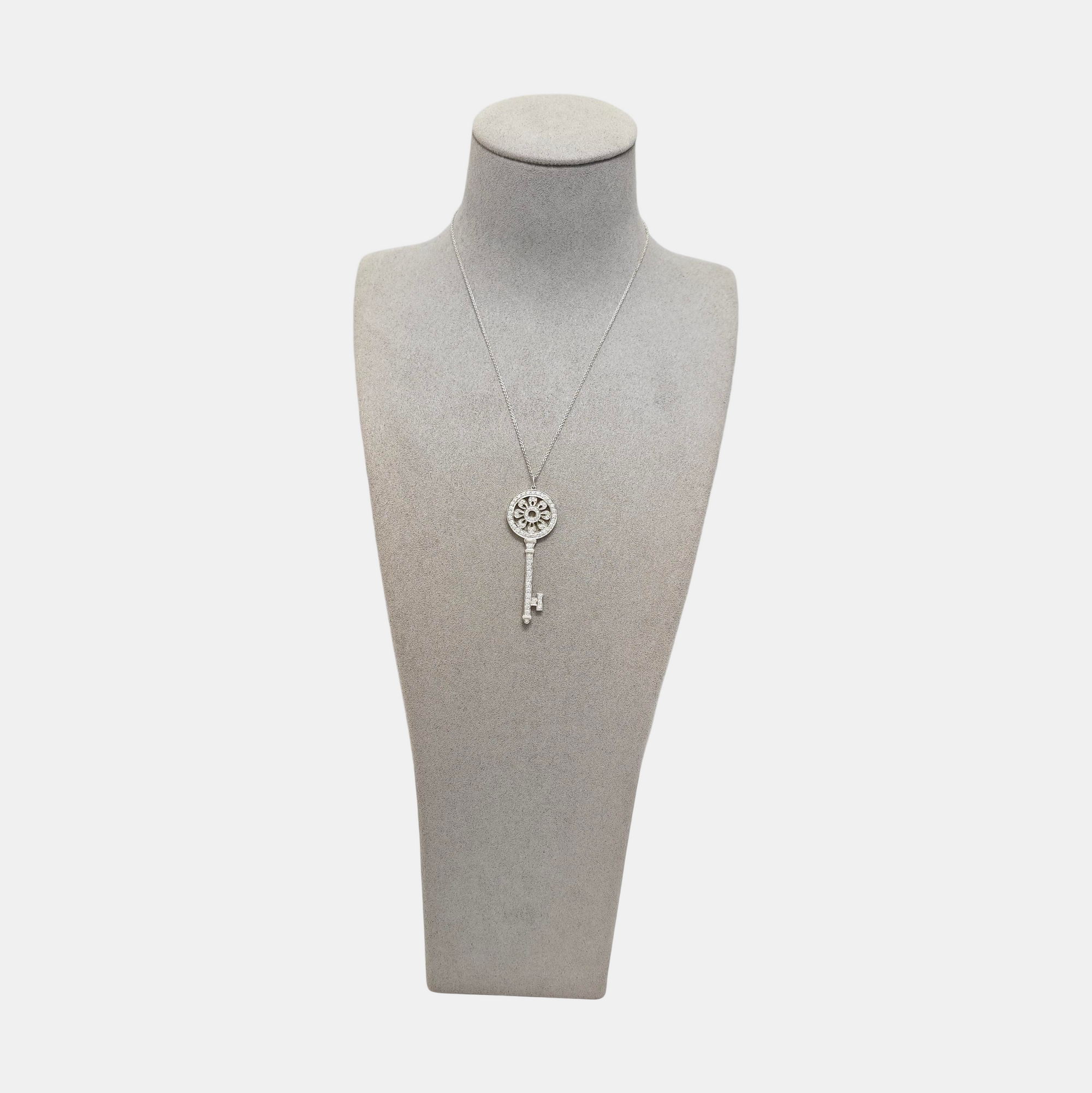 Tiffany Keys 18k White Gold Silver Necklace