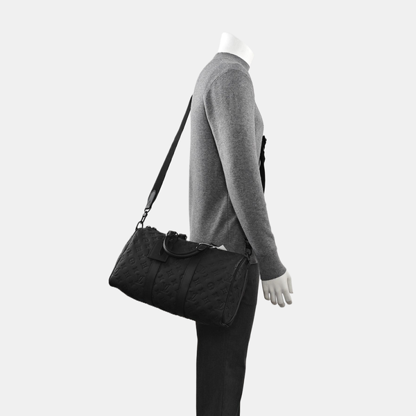 KEEPALL 35 Monogram Calfskin Black