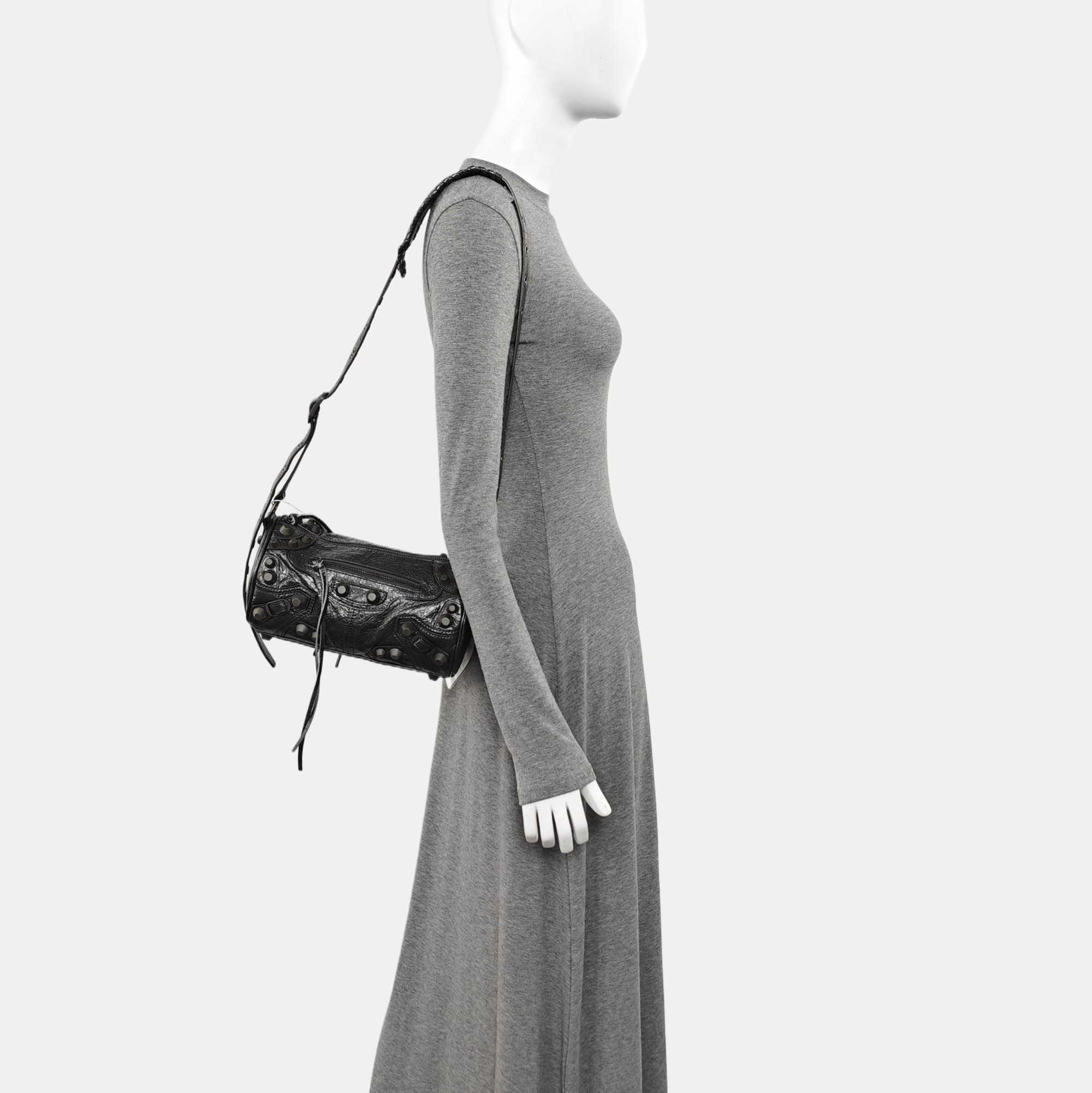 Le Cagole Small Lambskin Gray
