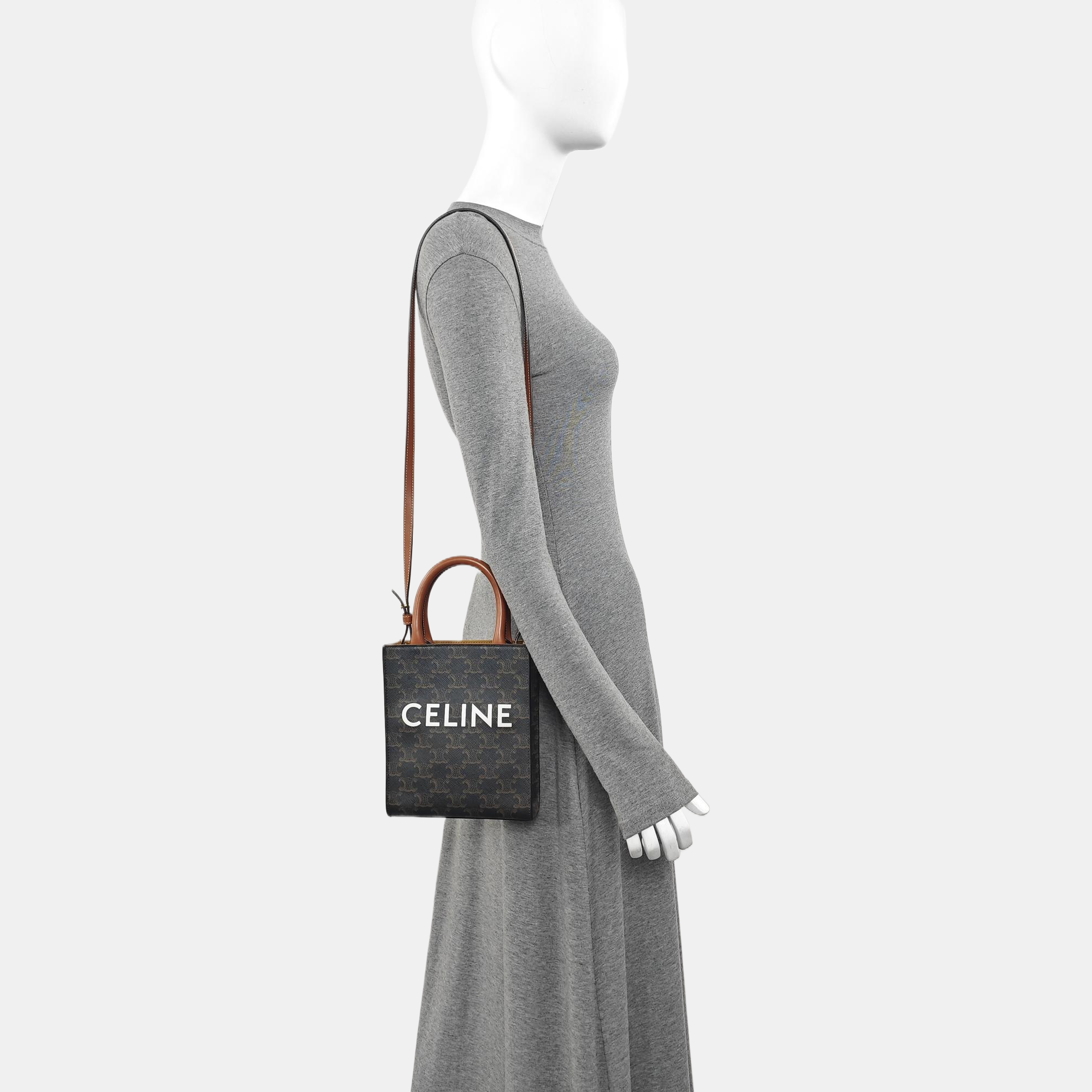 CABAS CELINE Mini Coated Canvas Brown