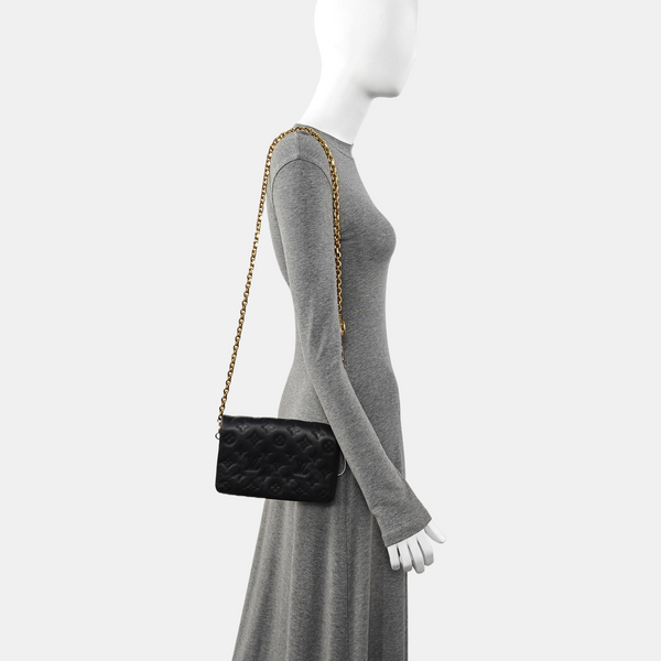 Authenticated pre-owned  COUSSIN Monogram Lambskin Black - Shoulder Bag at Looply