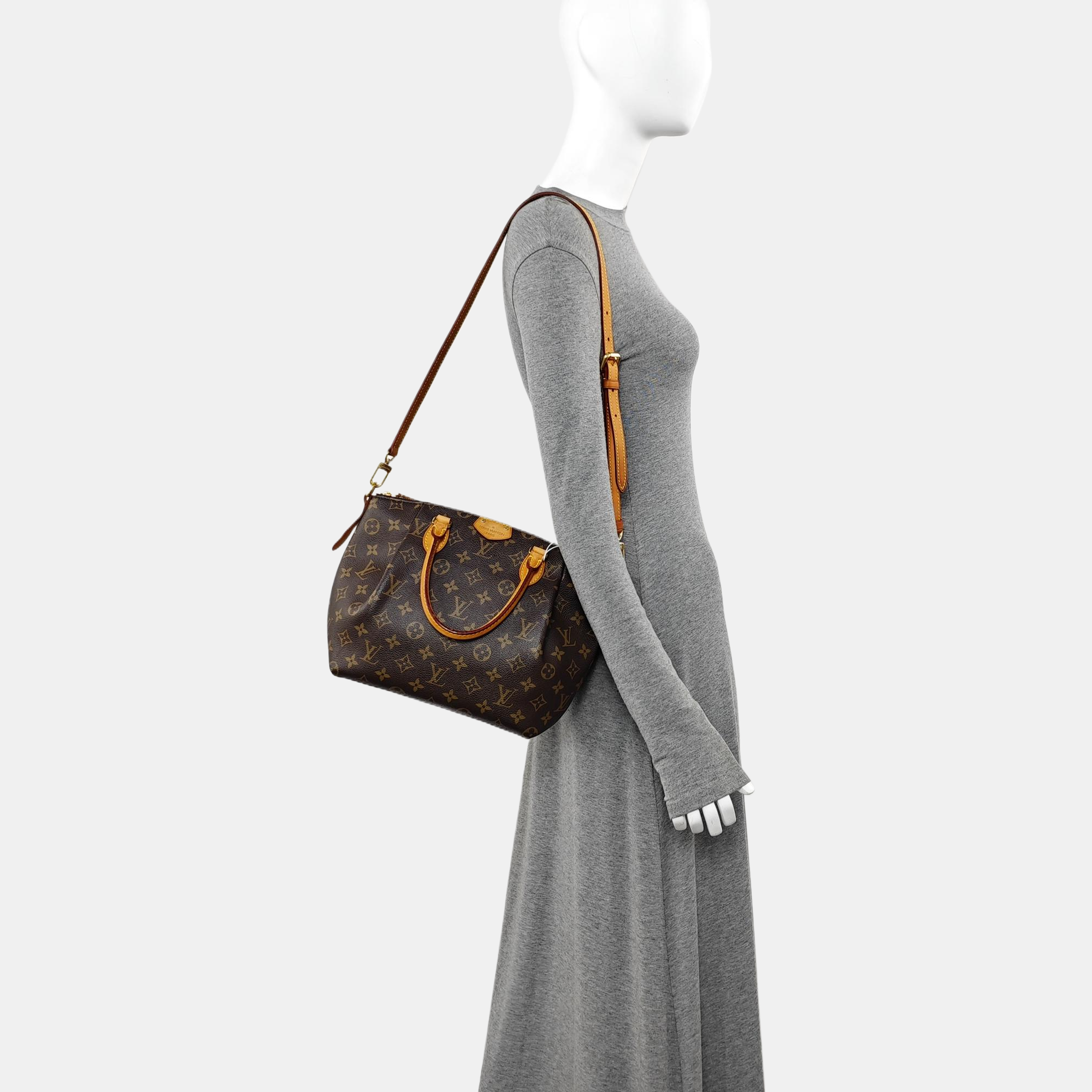 TURENNE Monogram Coated Canvas Brown
