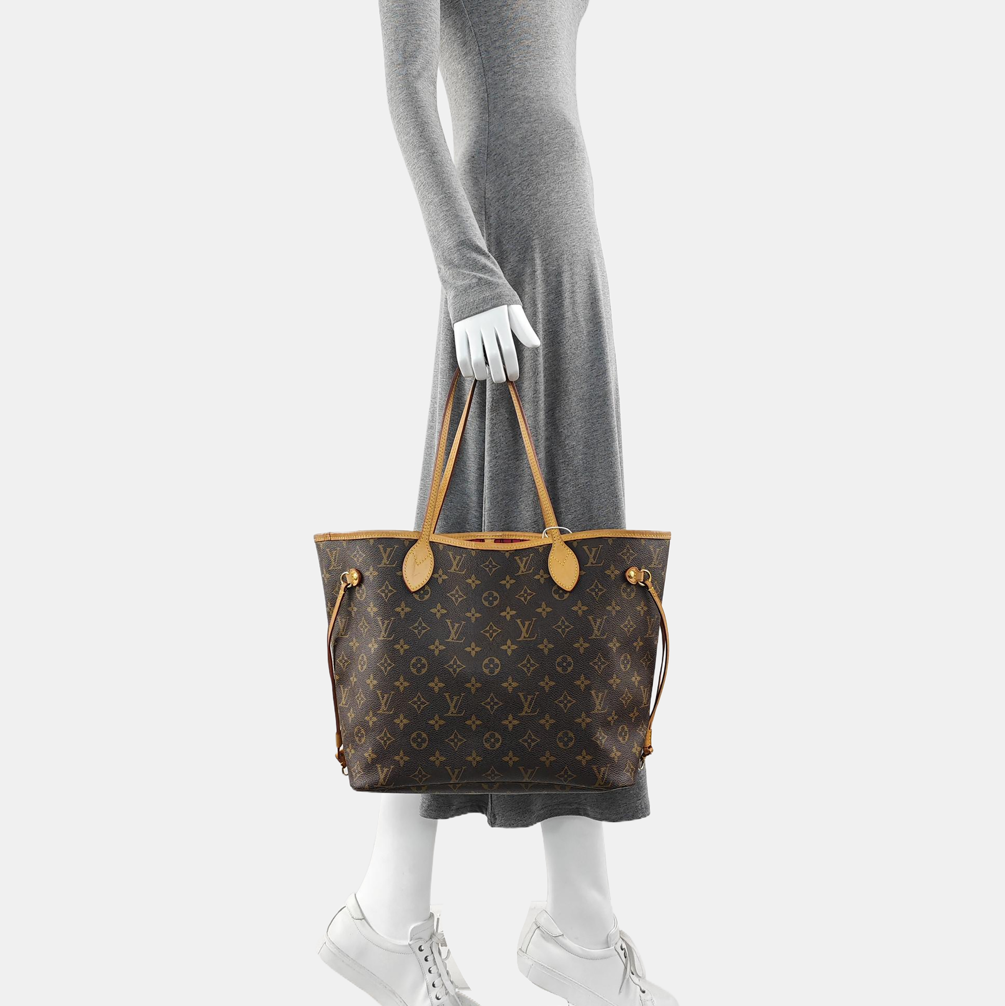 NEVERFULL MM Monogram Coated Canvas Brown