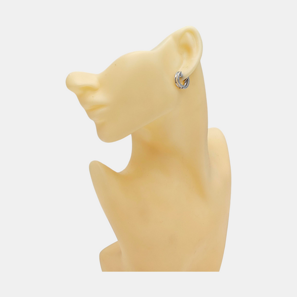 18k White Gold Silver Stud Earrings