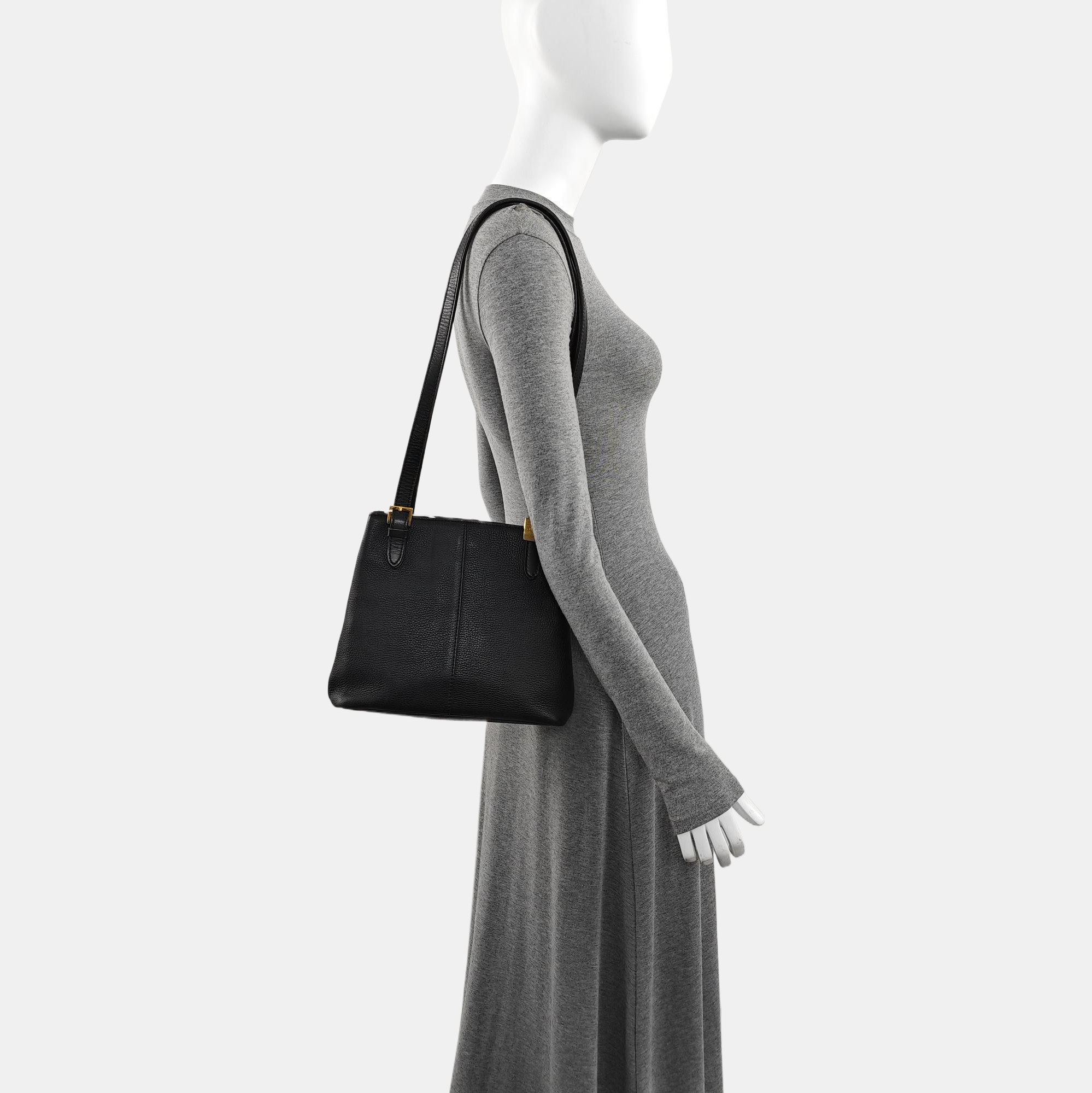 Calfskin Shoulder Bag Black