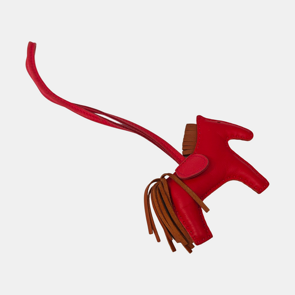 Leather Bag Charm Red