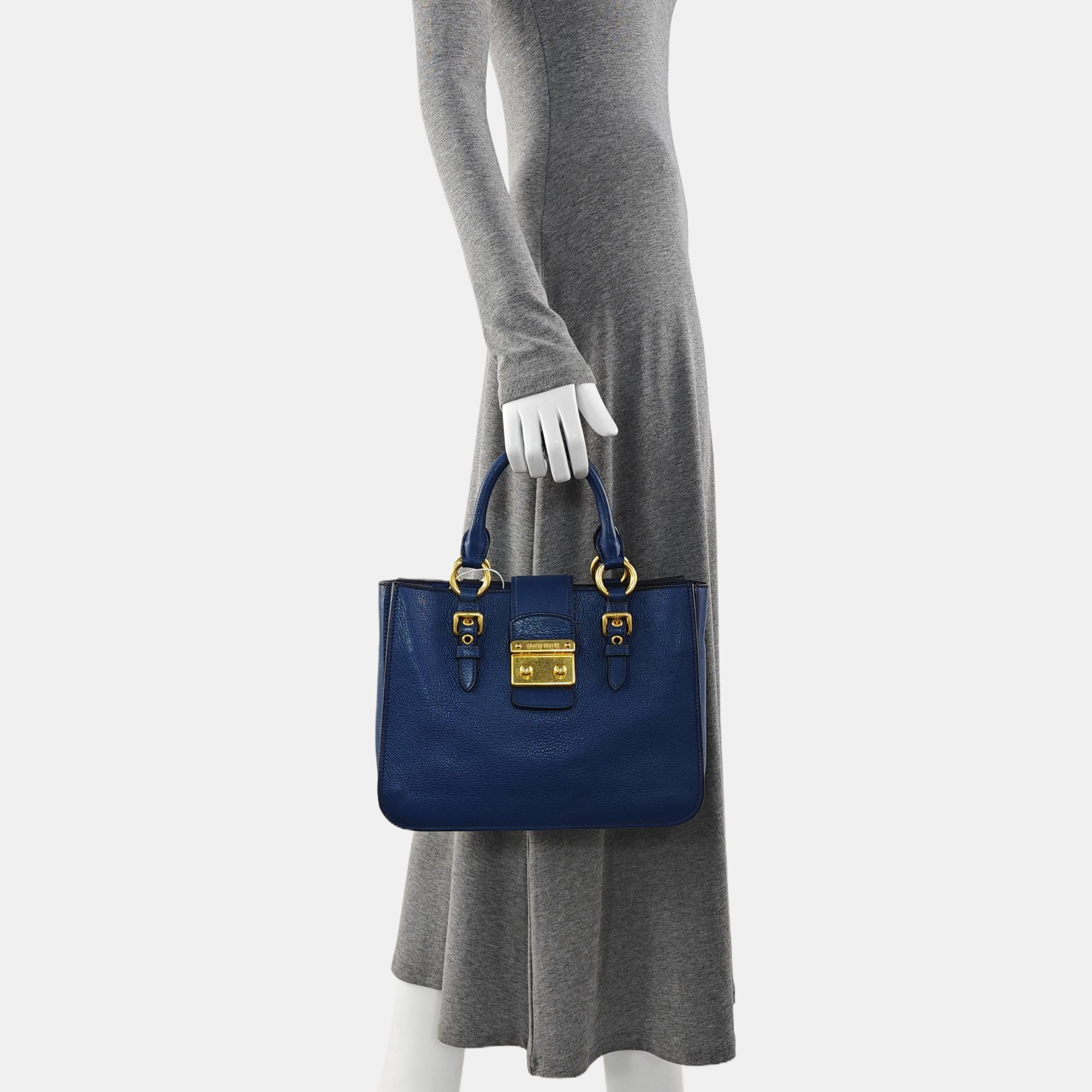 Calfskin Tote Bag Blue