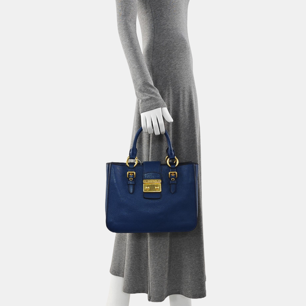 Calfskin Tote Bag Blue