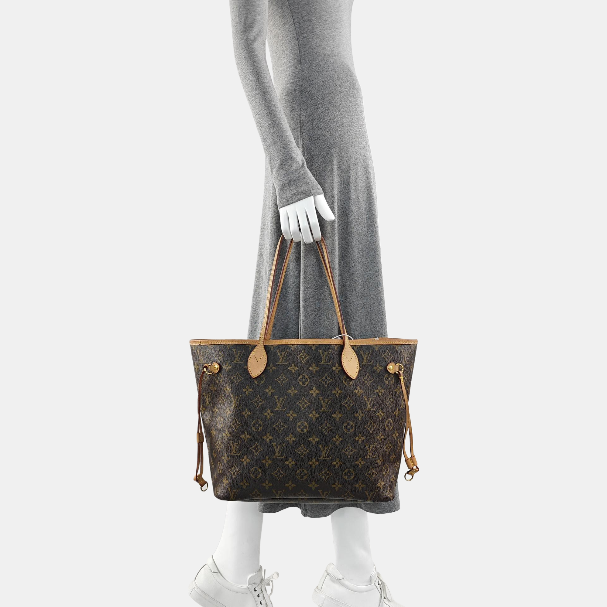 NEVERFULL MM Monogram Coated Canvas Brown