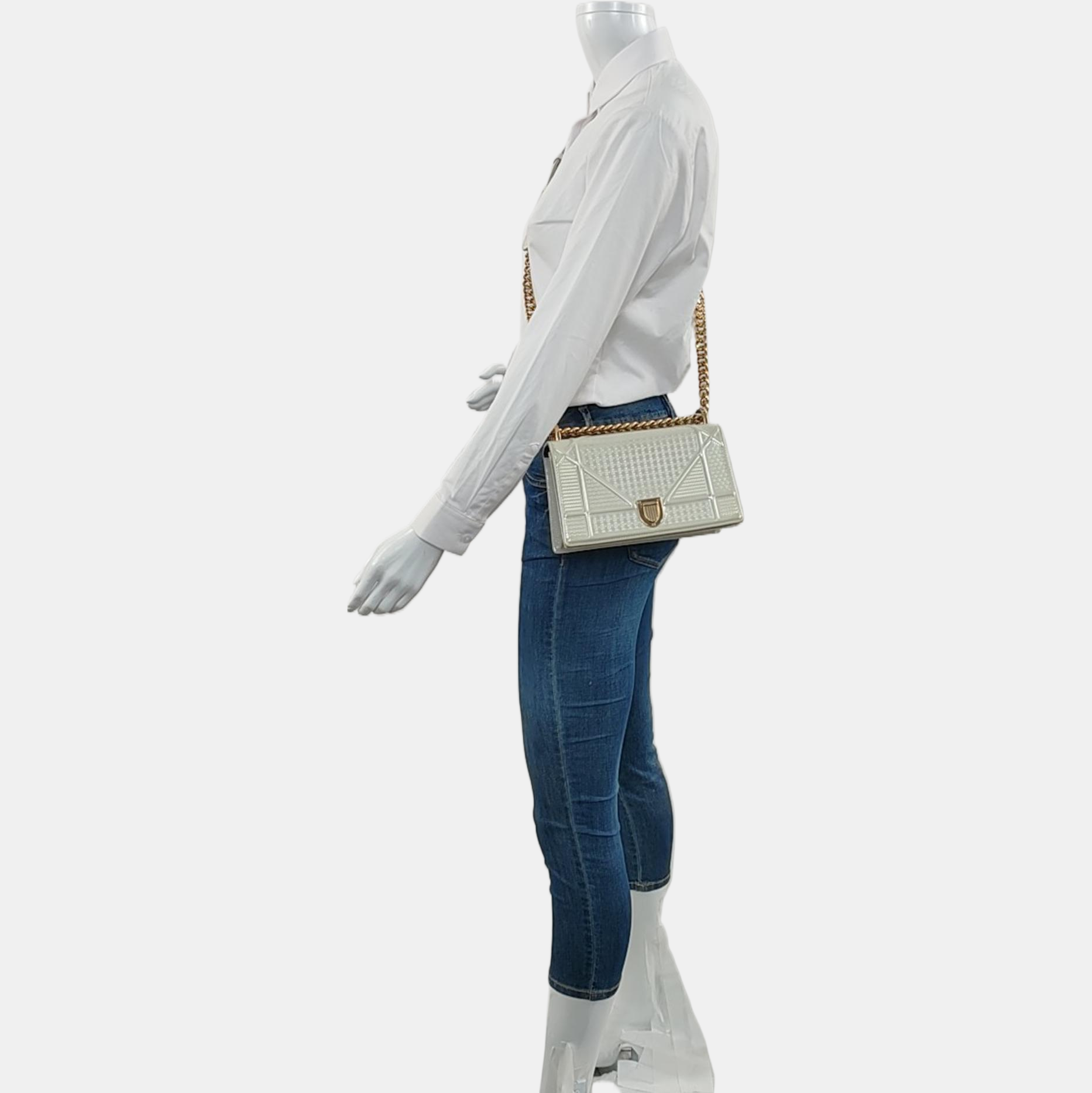 Diorama Small Cannage Calfskin Beige