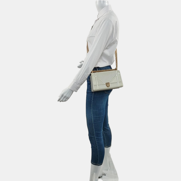 Diorama Small Cannage Calfskin Beige