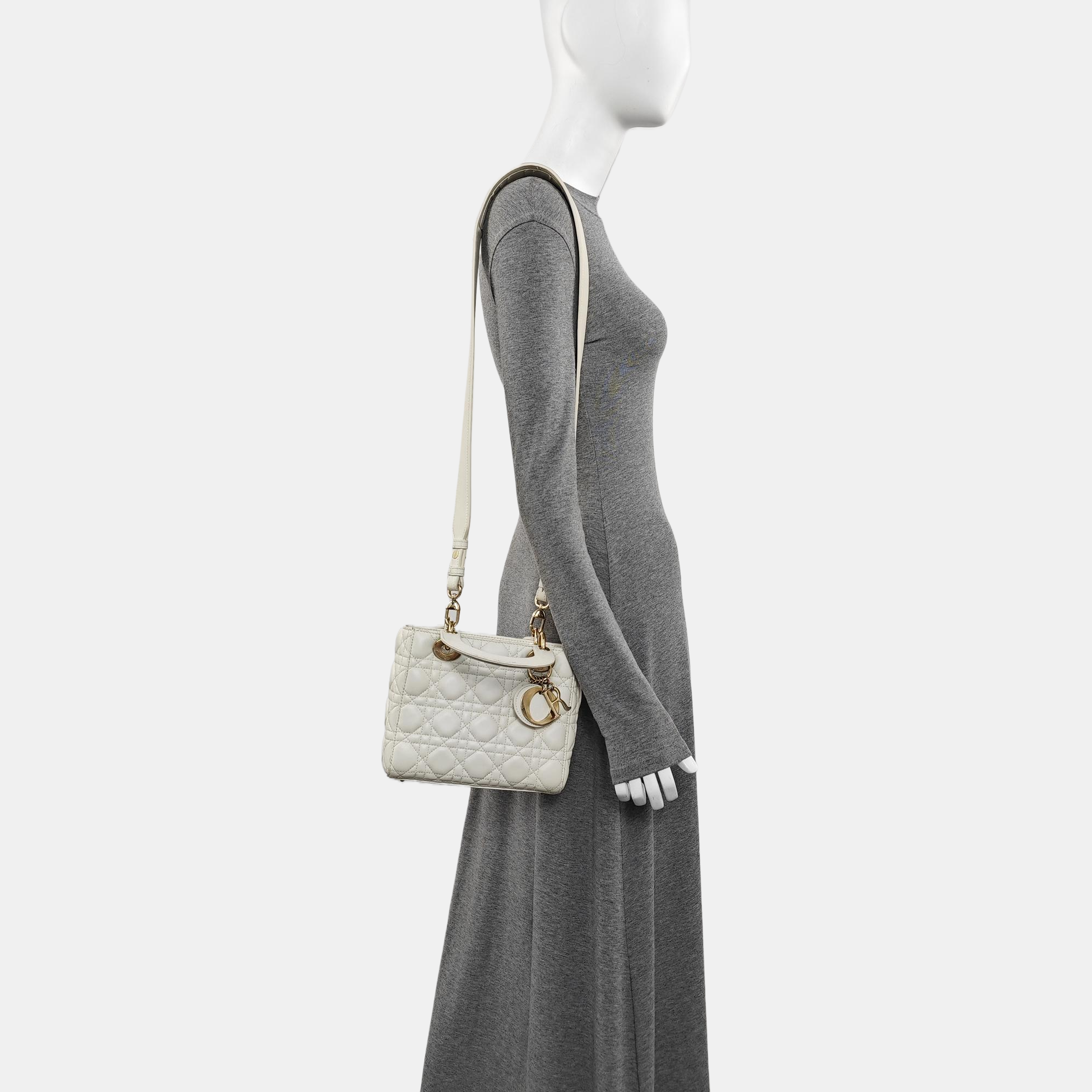 Lady Dior Small Cannage Lambskin White
