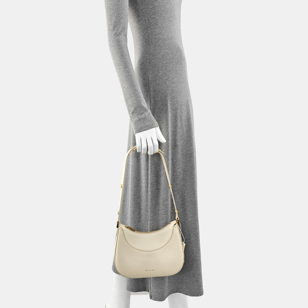 Leather Shoulder Bag White