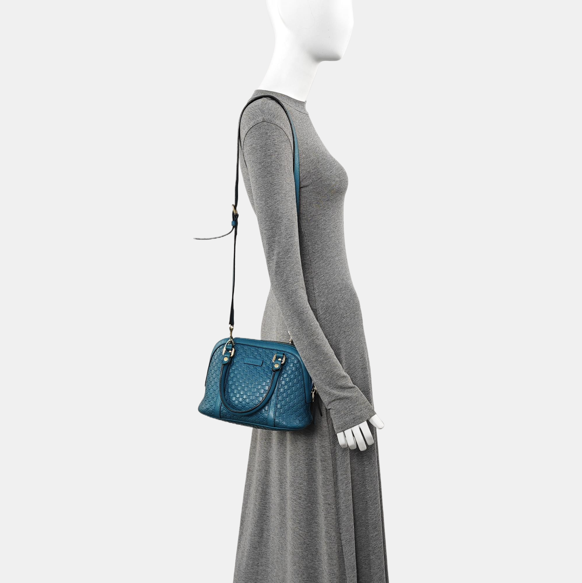 Microguccissima Monogram Calfskin Blue