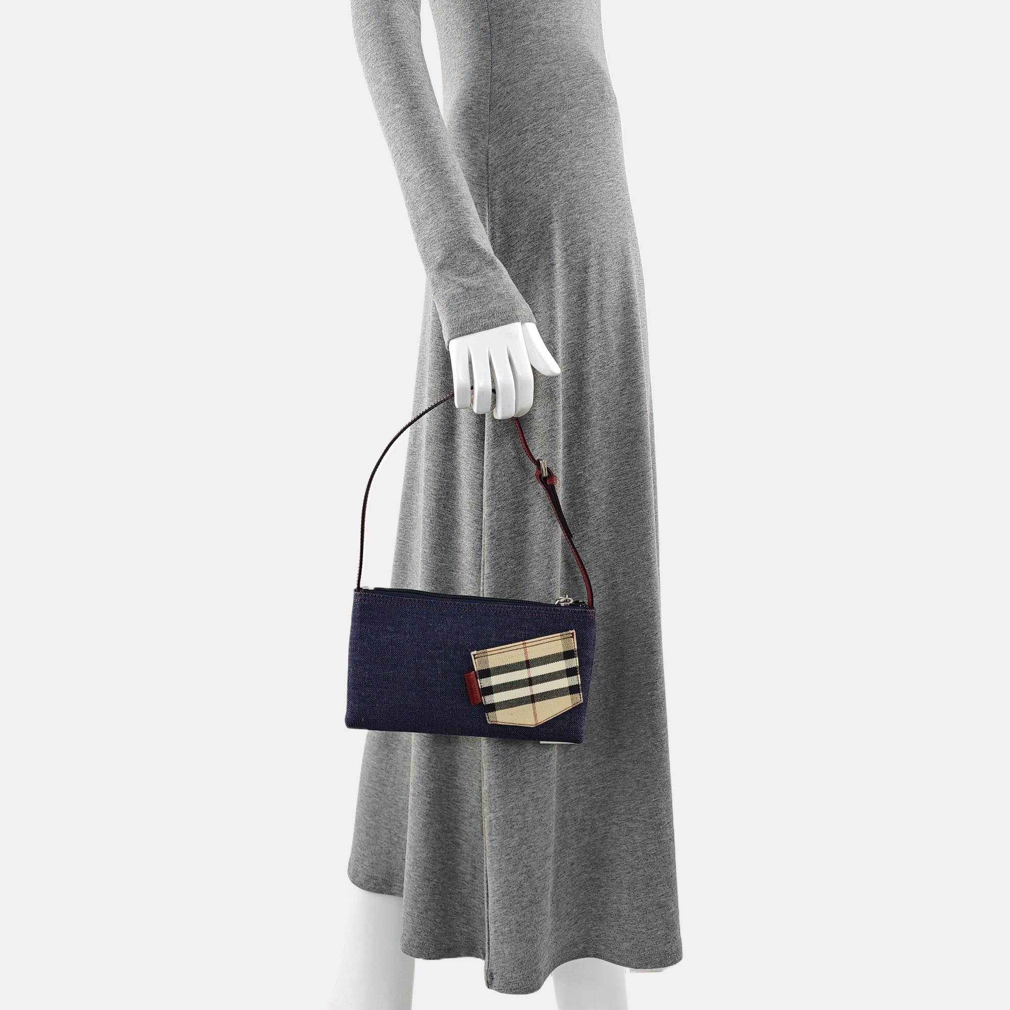 Denim Top Handle Bag Blue