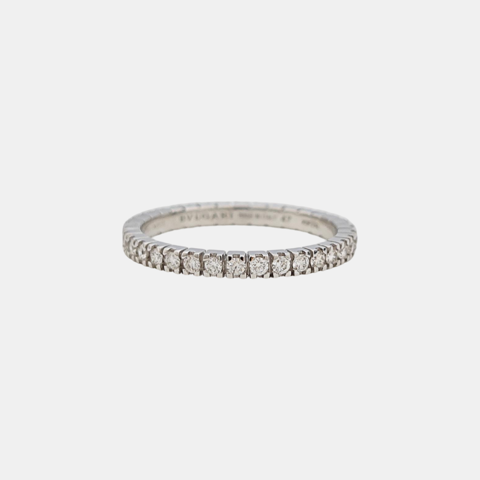 Eternity Bands 18k White Gold Silver Ring EU 47