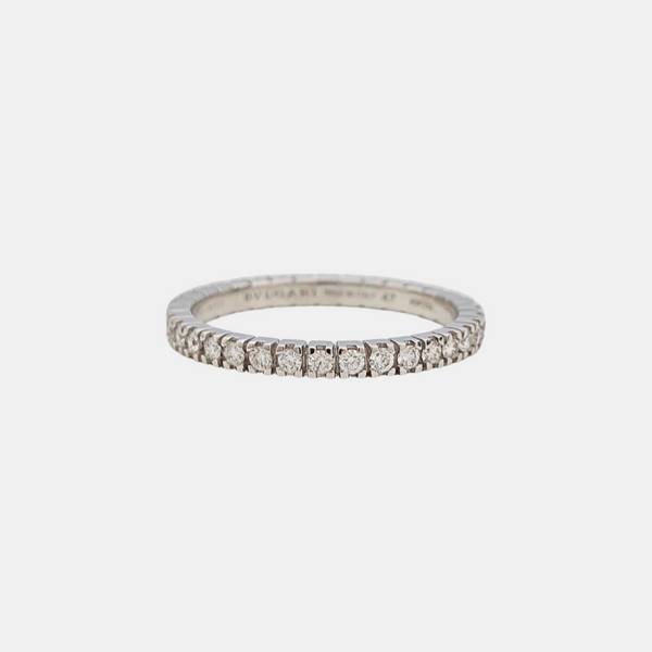 Eternity Bands 18k White Gold Silver Ring EU 47