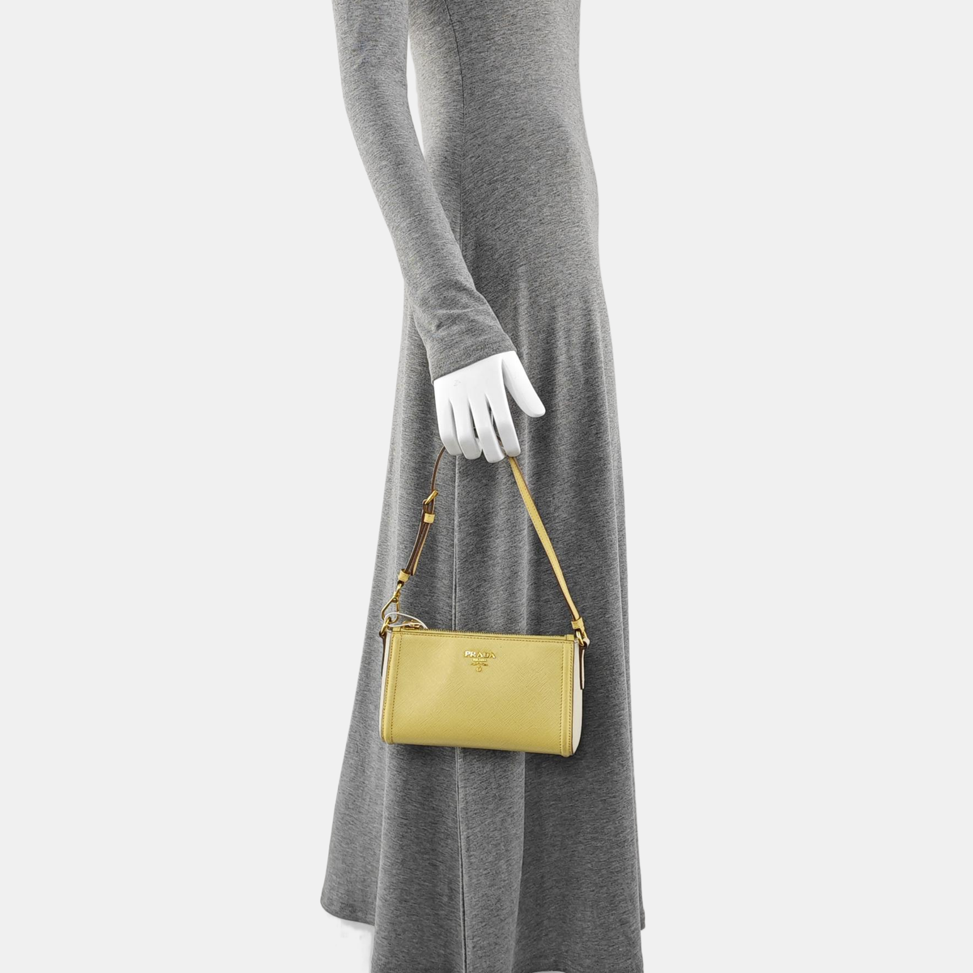 Saffiano Calfskin Top Handle Bag Yellow