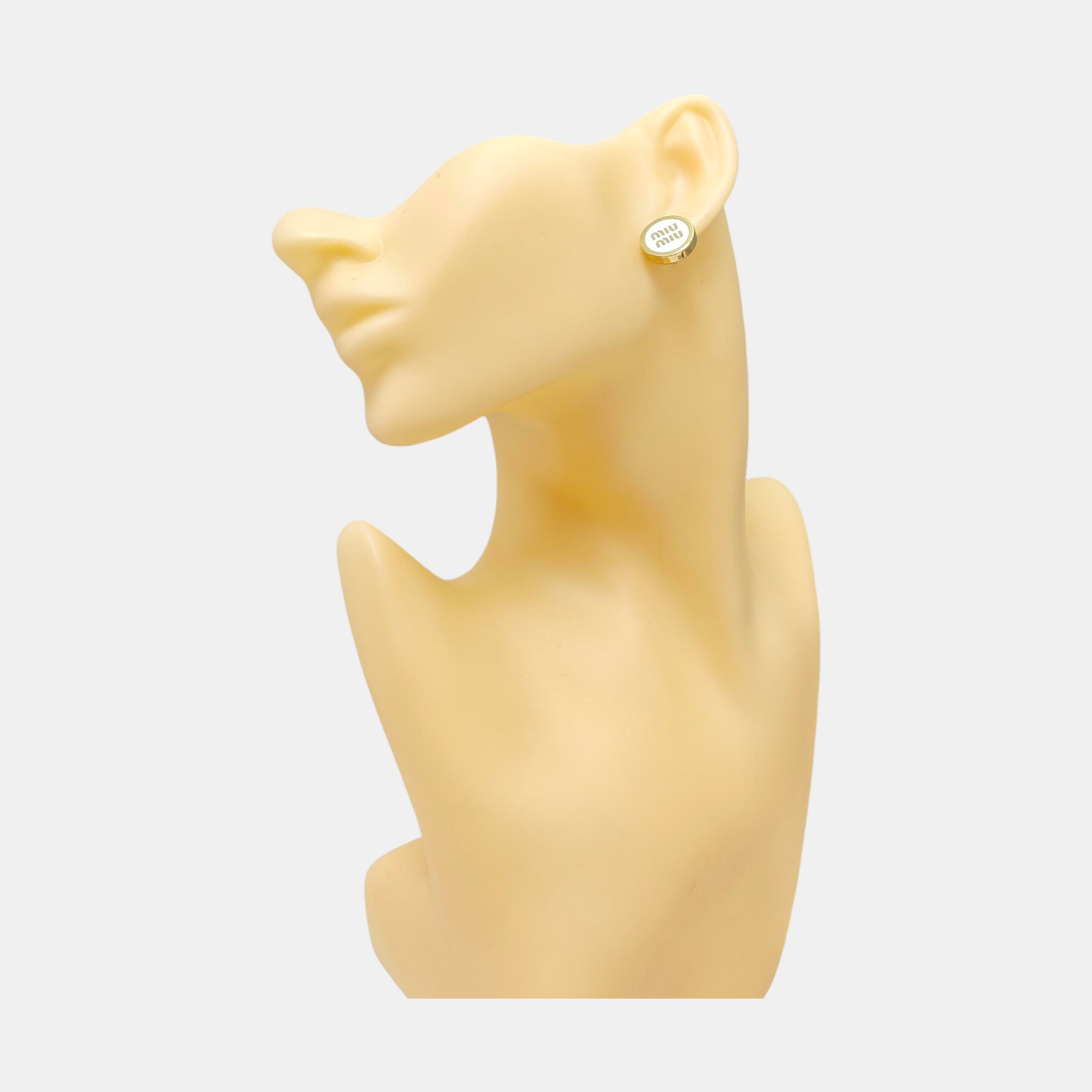 Metal White Stud Earrings