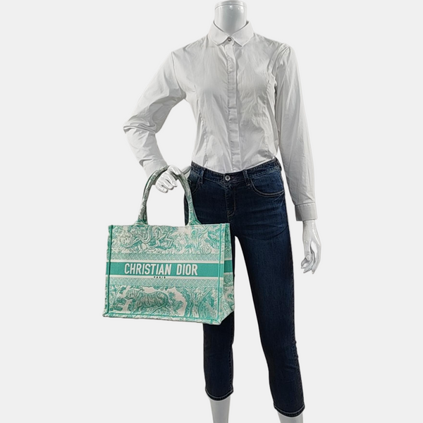 Book Tote Medium Canvas Green