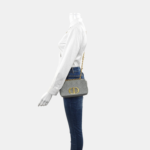 Dior Caro Small Cannage Calfskin Blue