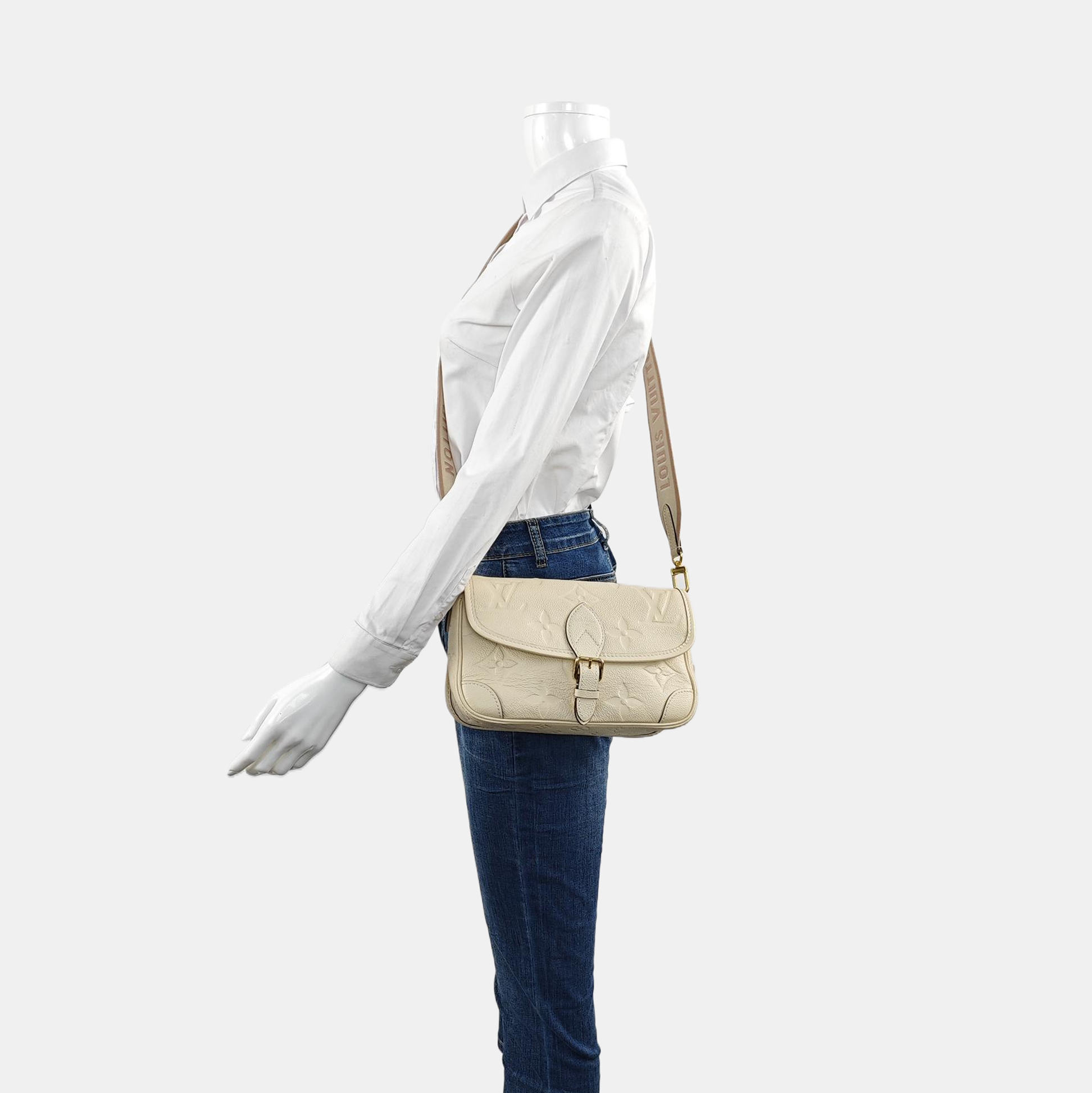 DIANE Monogram Calfskin Beige