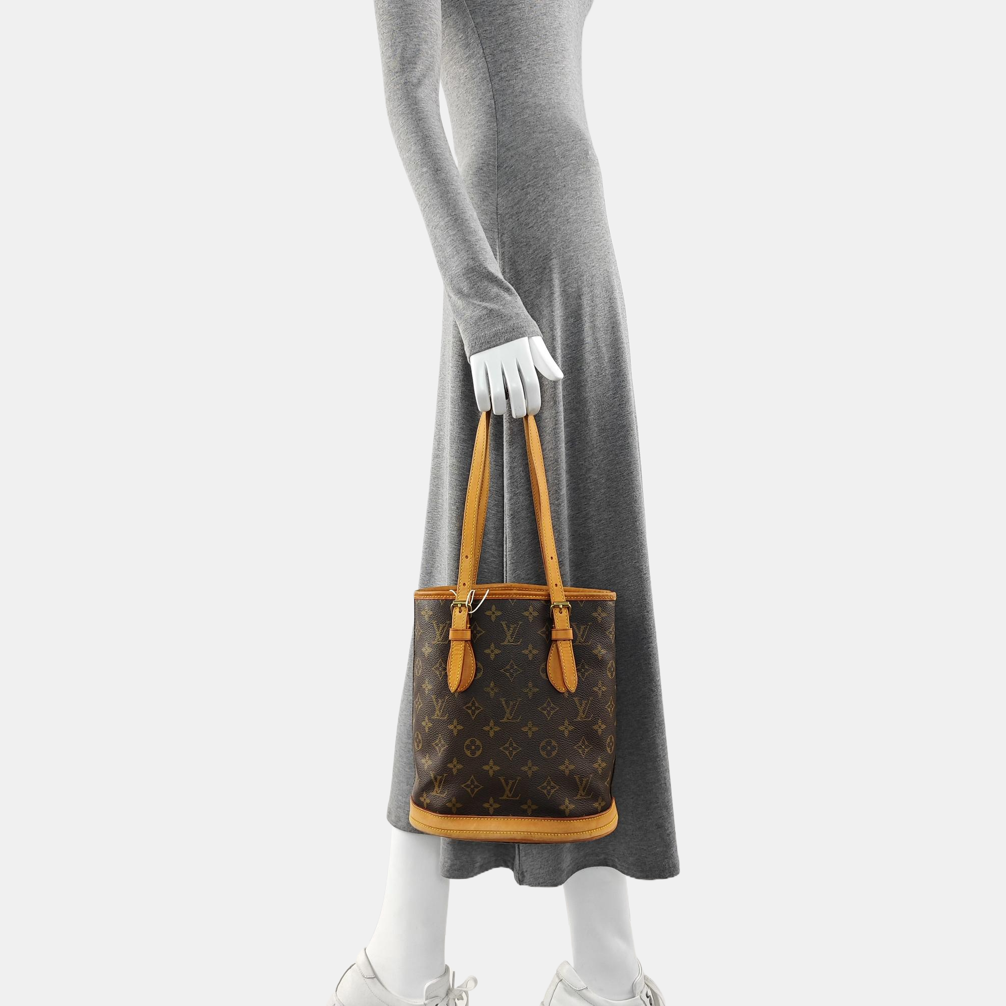 BUCKET PM Monogram Coated Canvas Brown