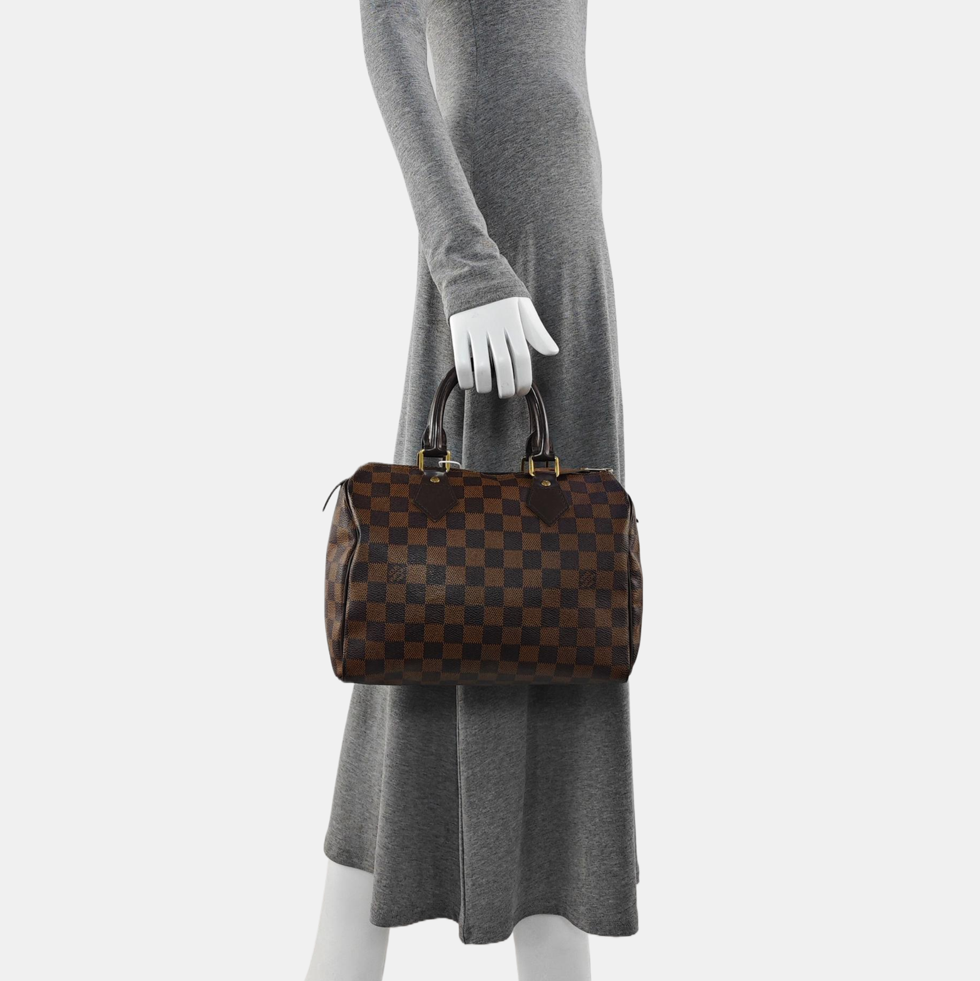SPEEDY 25 Damier Ebene Coated Canvas Brown