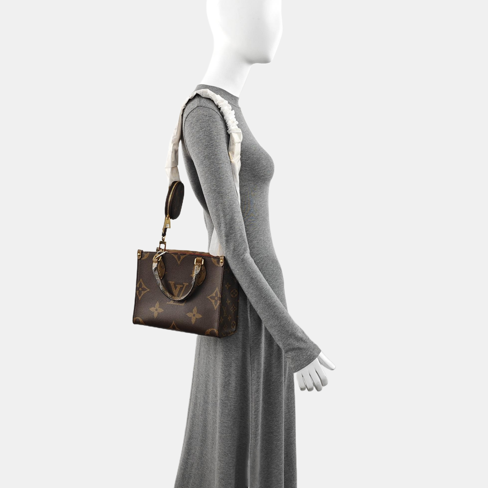 ONTHEGO PM Monogram Coated Canvas Brown