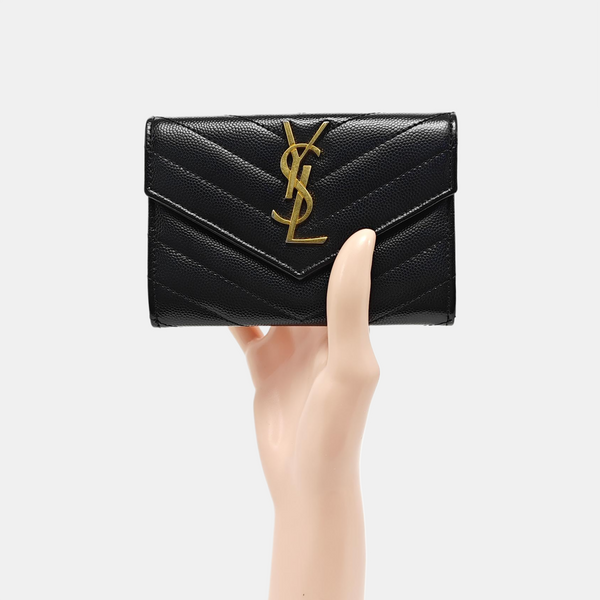 MONOGRAM Chevron Calfskin Black Wallet