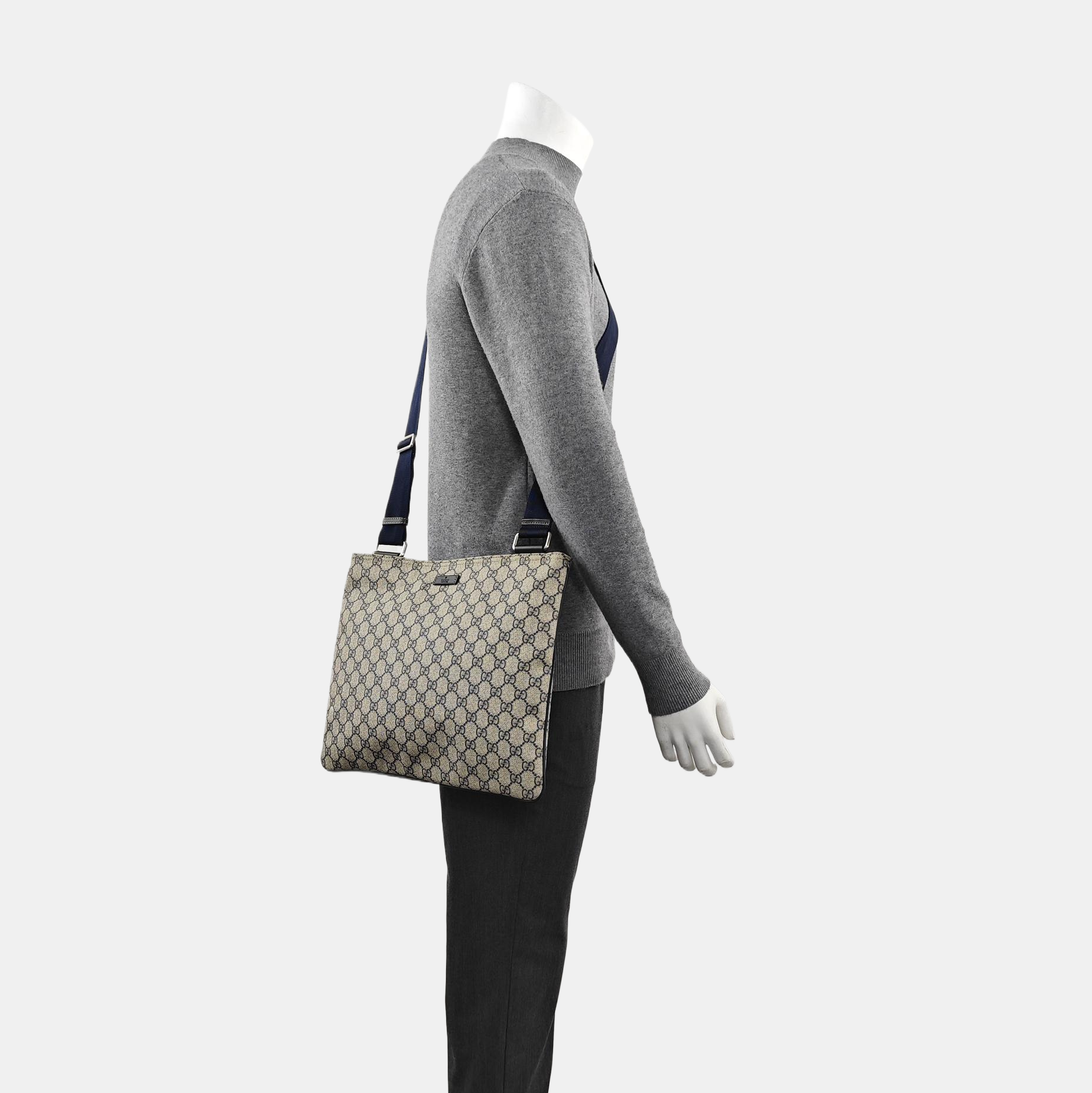 Monogram Coated Canvas Shoulder Bag Gray