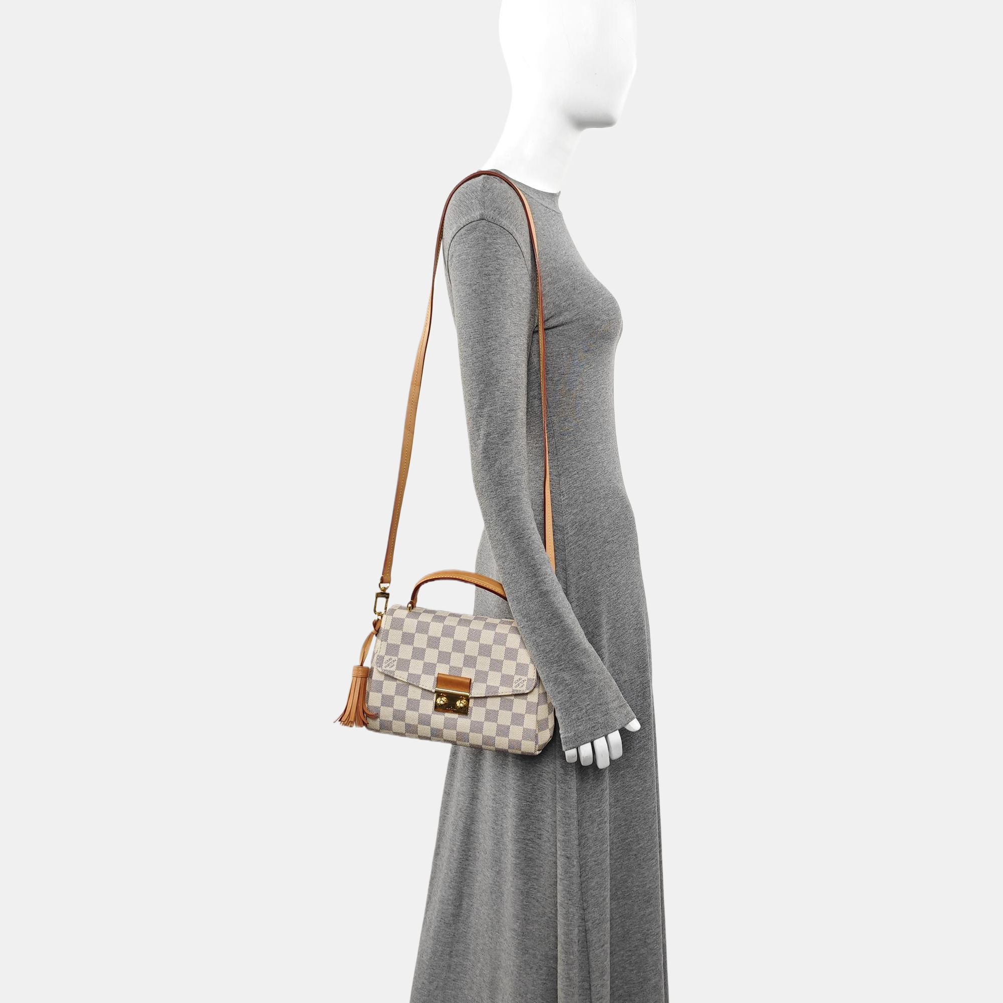 CROISETTE Damier Azur Coated Canvas White