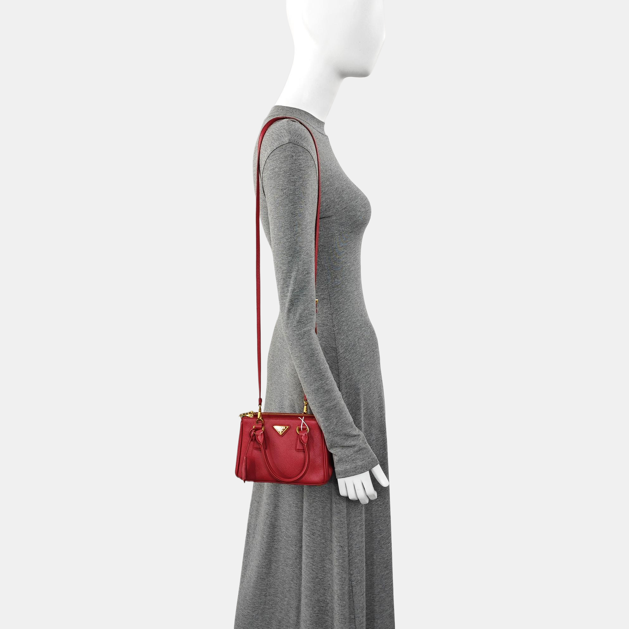Galleria Super Mini Saffiano Calfskin Red