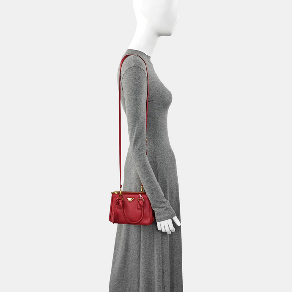 Galleria Super Mini Saffiano Calfskin Red
