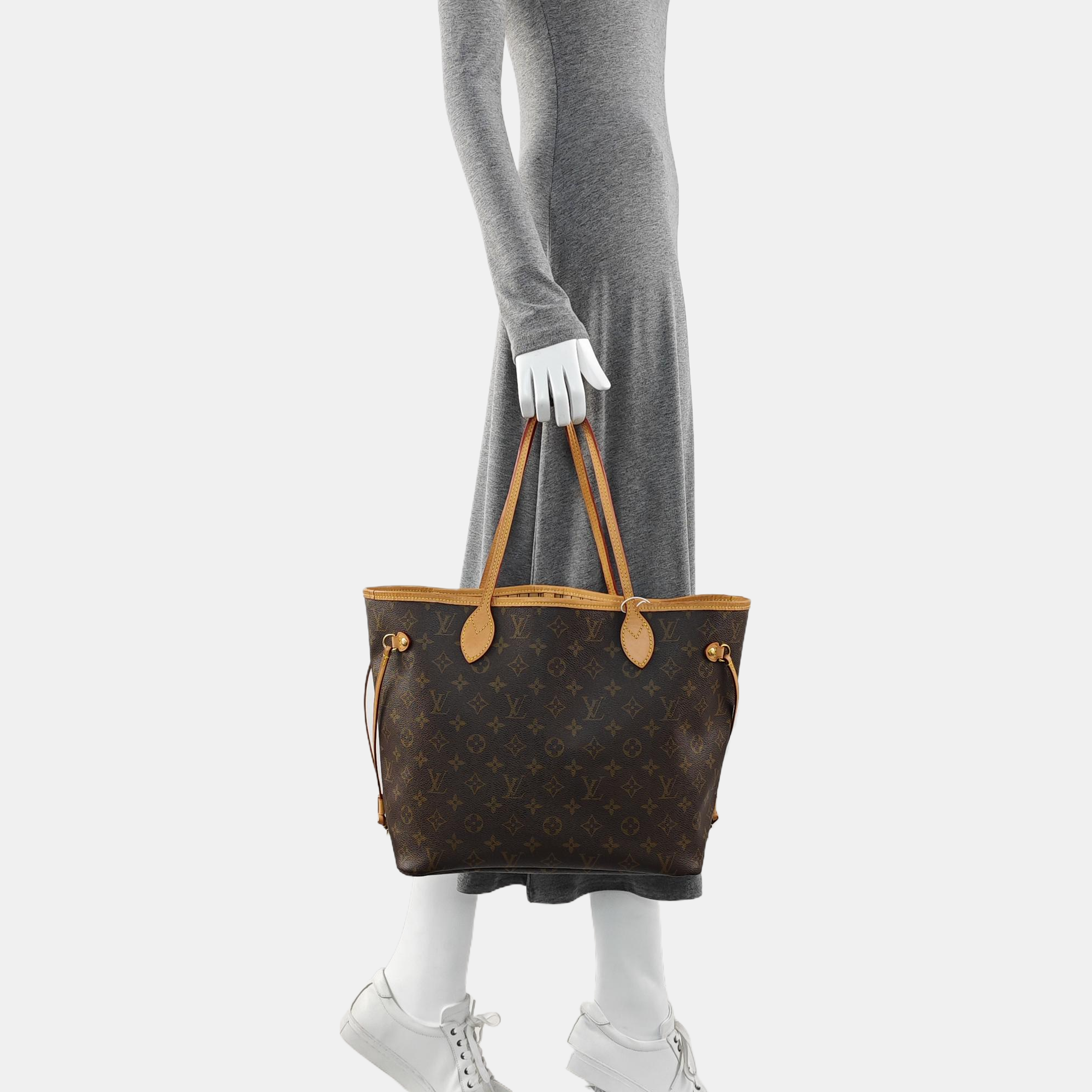 NEVERFULL MM Monogram Coated Canvas Brown