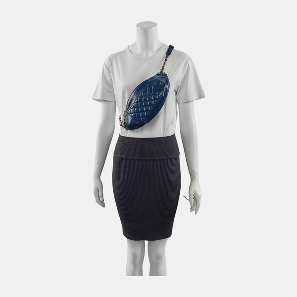 Quilted Calfskin Blue