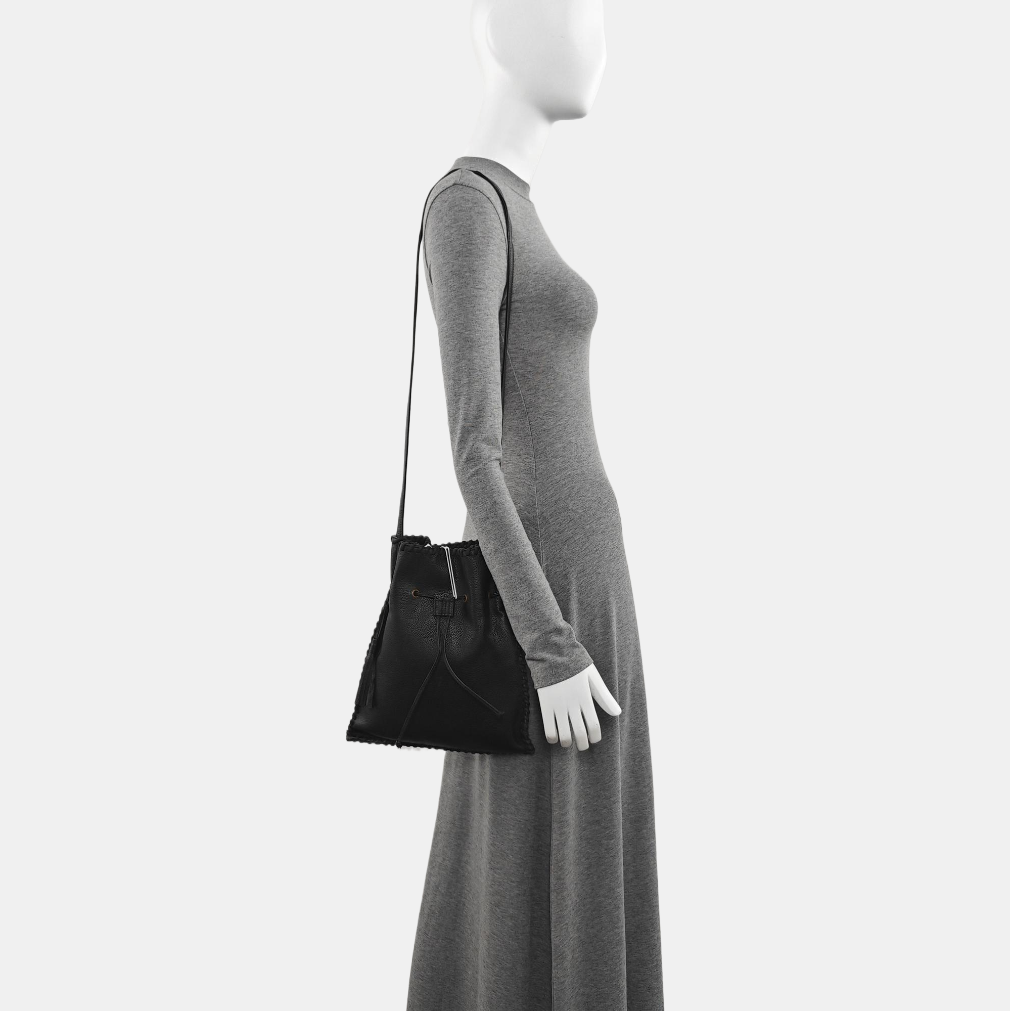 Leather Shoulder Bag Black