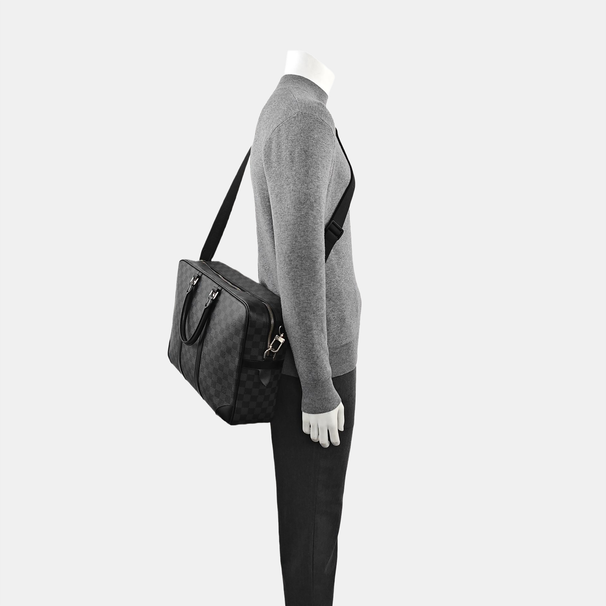 Damier Graphite Coated Canvas Shoulder Bag Gray