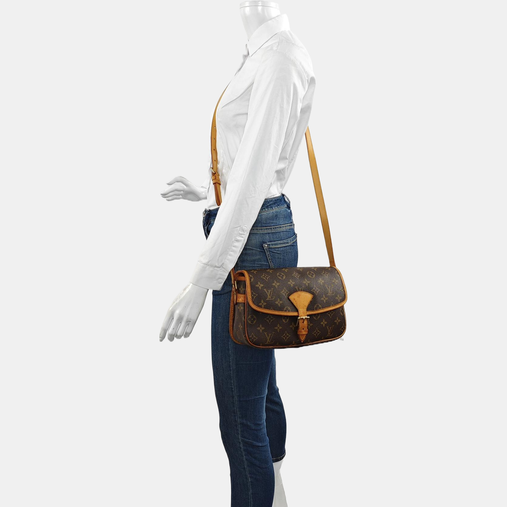 SOLOGNE PM Monogram Coated Canvas Brown