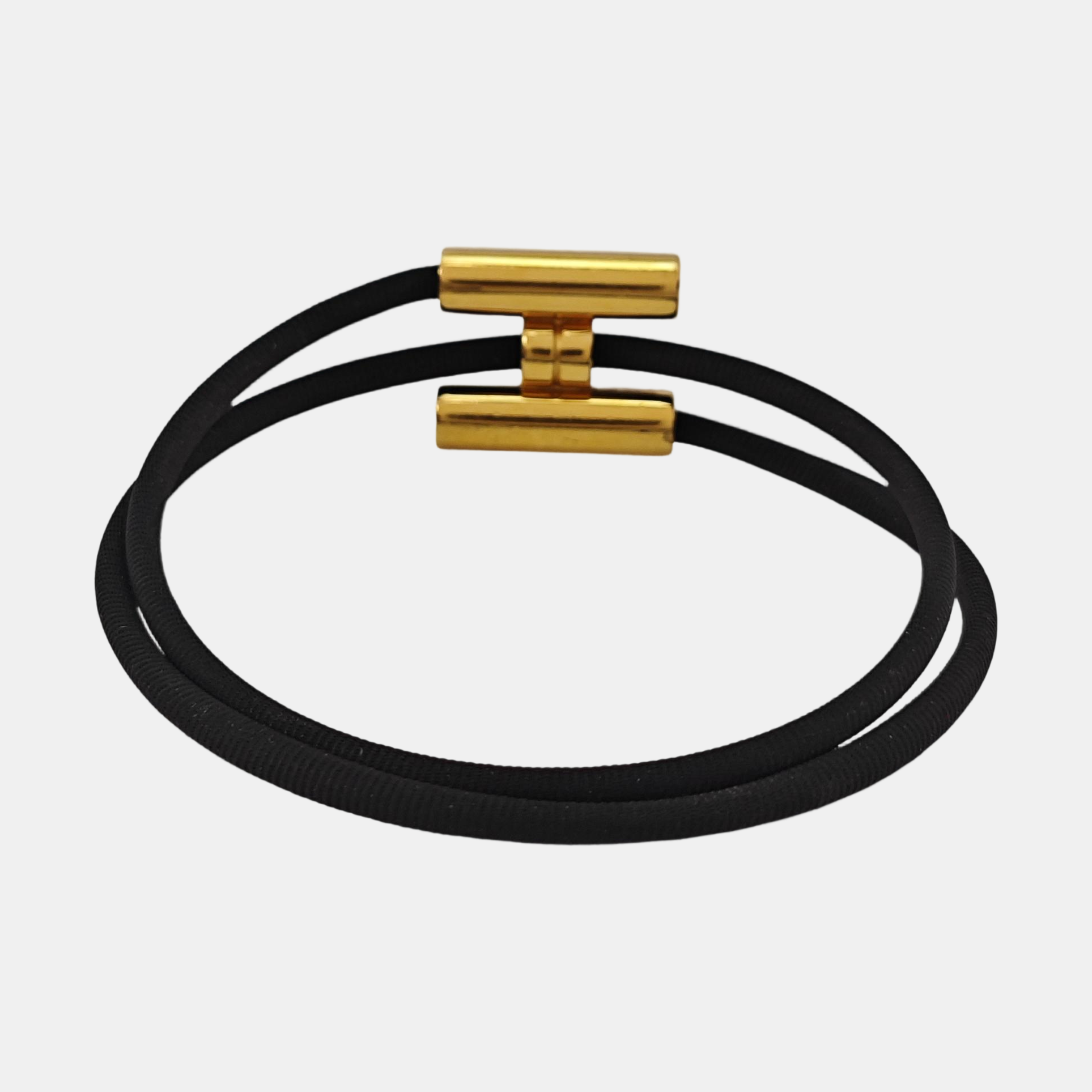 Tournis Tresse Leather Black Bangle
