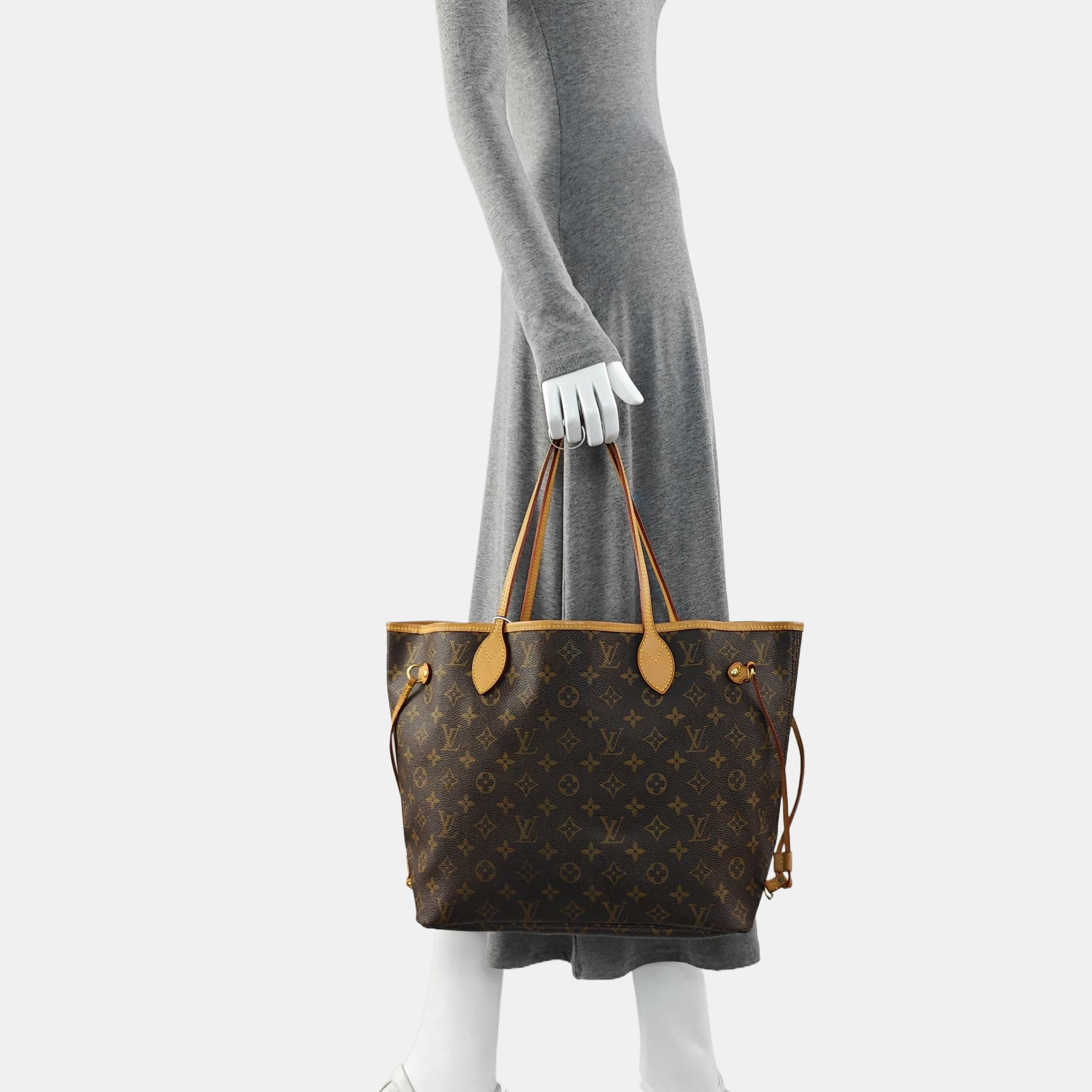 NEVERFULL MM Monogram Coated Canvas Brown