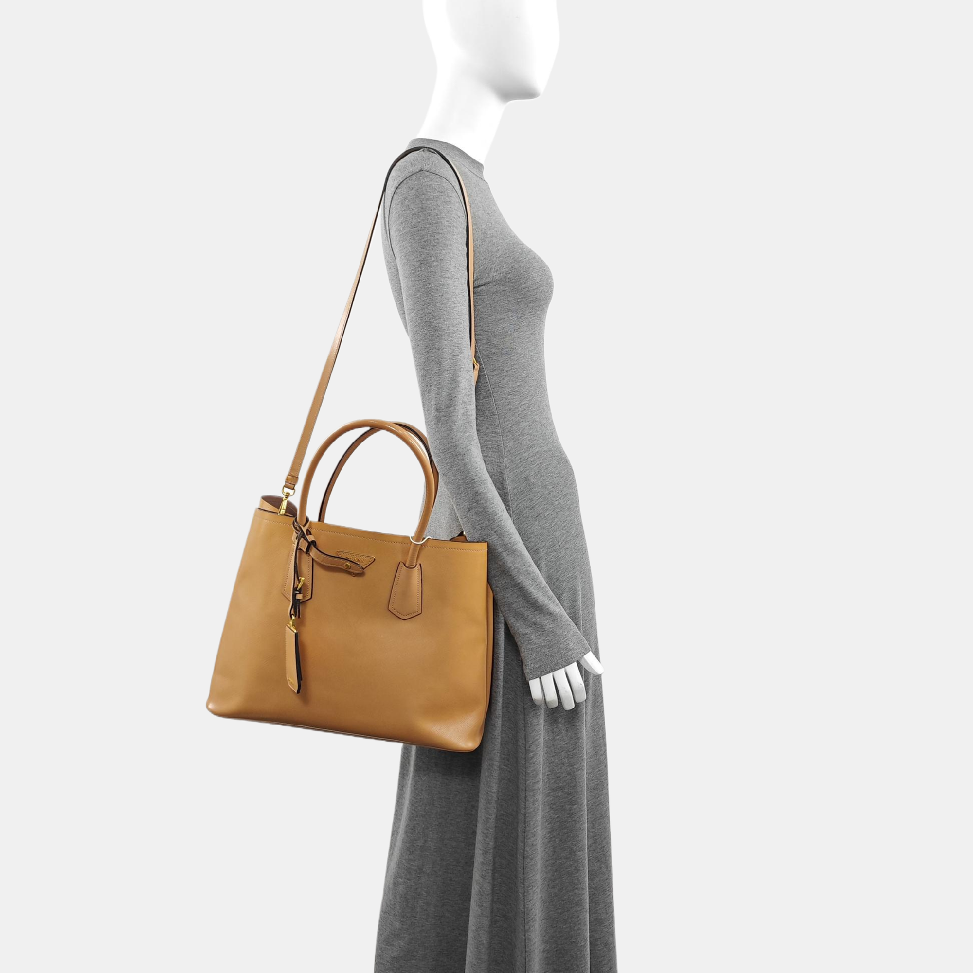 Double Saffiano Calfskin Brown