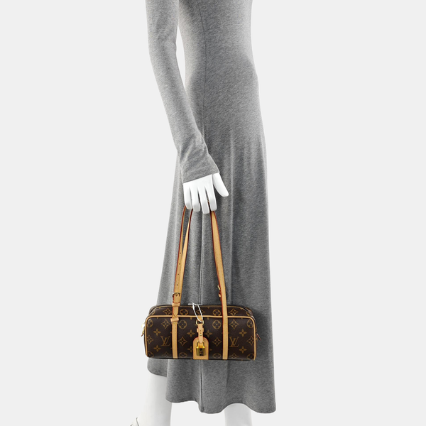 Monogram Coated Canvas Shoulder Bag Brown
