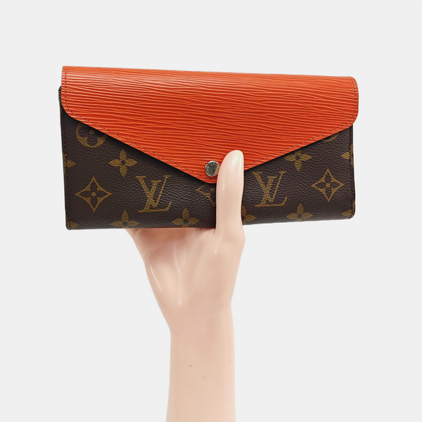 MARIE LOU Monogram Coated Canvas Brown Wallet
