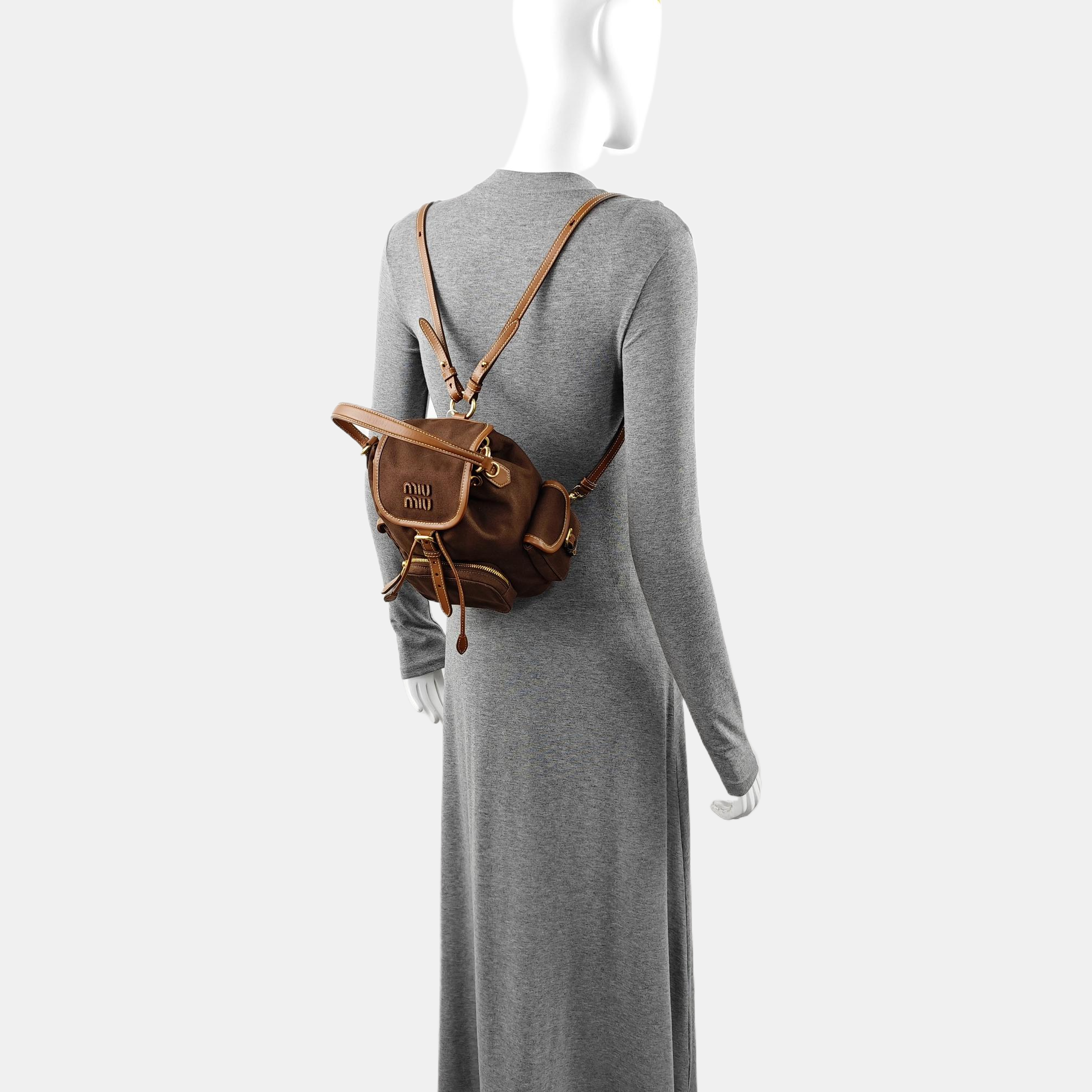 Fabric Backpack Brown