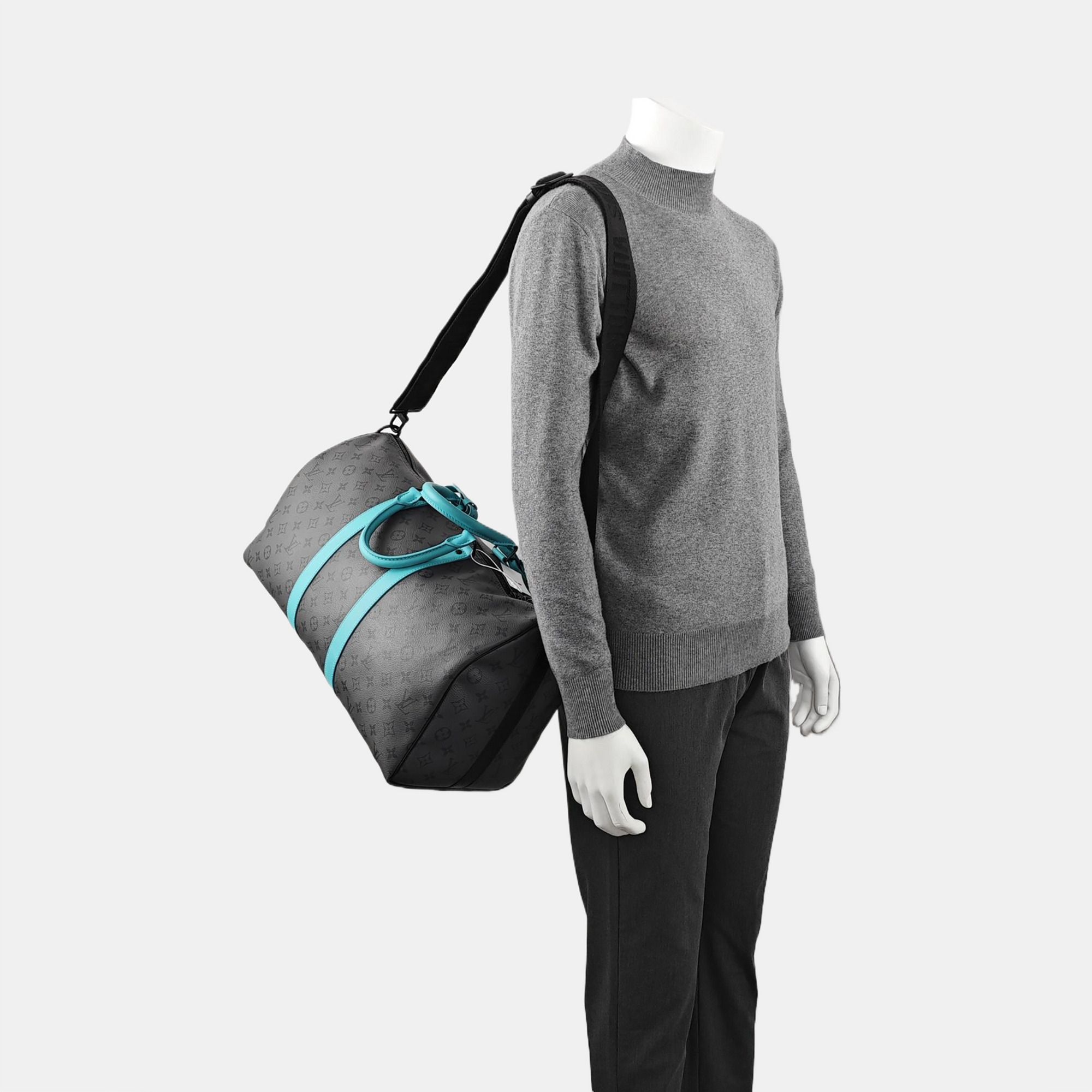 KEEPALL 45 Monogram Coated Canvas Gray